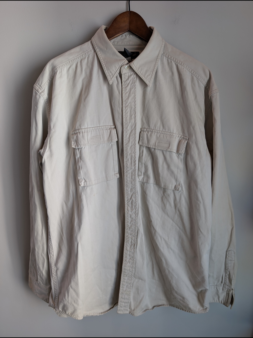 VTG Banana Republic Bush Shirt Mens XL Khaki Safari Utility Gorpcore Tear Away